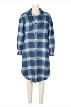 Contrast Plaid Slit Shacket Lavish Daily