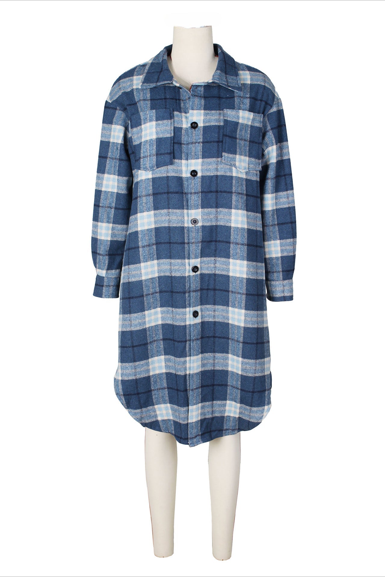 Contrast Plaid Slit Shacket Lavish Daily