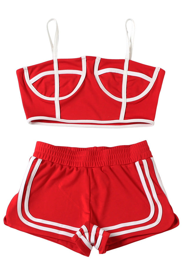 Sporty Contrast Trim 3-Piece Set Lavish Daily