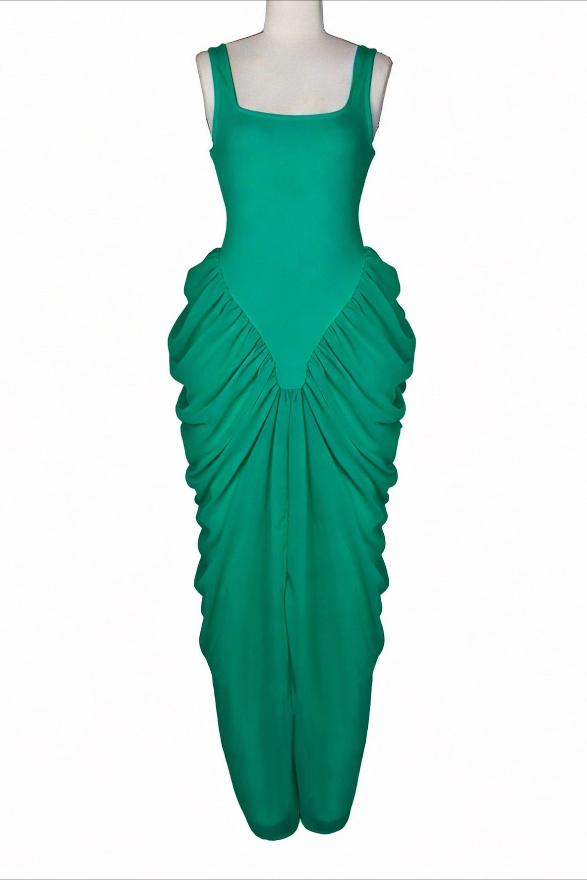 Draped V-Waist Chiffon Maxi Dress Lavish Daily