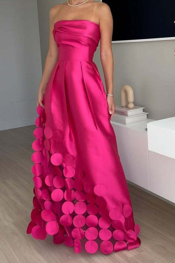 Satin Sequin Strapless High-Waist Party Dress Lavish Daily