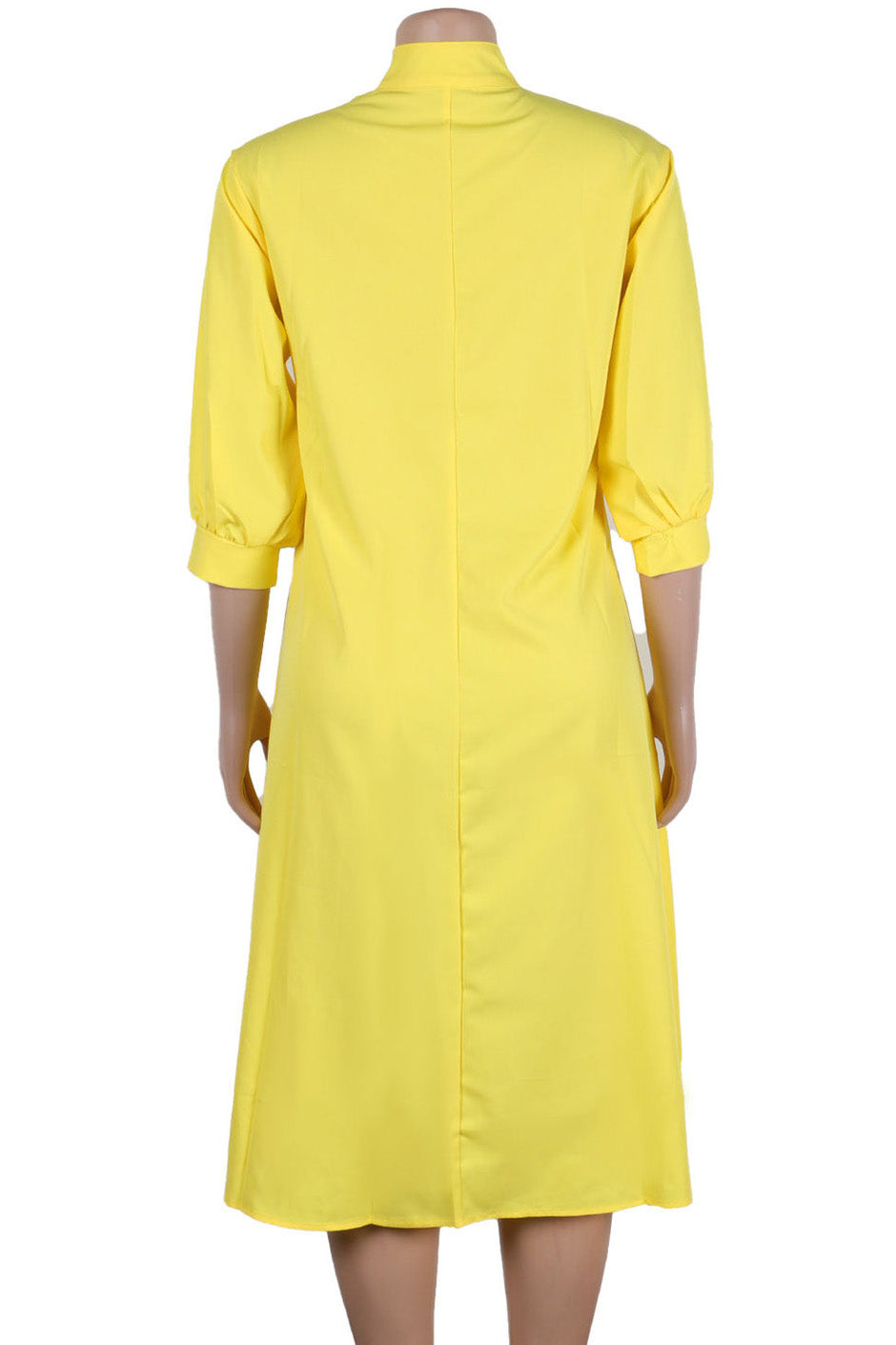 High-Low Lantern Sleeve Asymmetric Midi Dress Lavish Daily