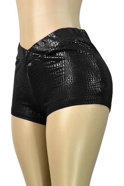 Stretch Faux Leather Bodycon Shorts Lavish Daily