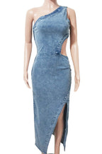 One-Shoulder Cutout Mini Dress Lavish Daily