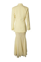 Collarless Blazer and Mesh Skirt Set Lavish Daily