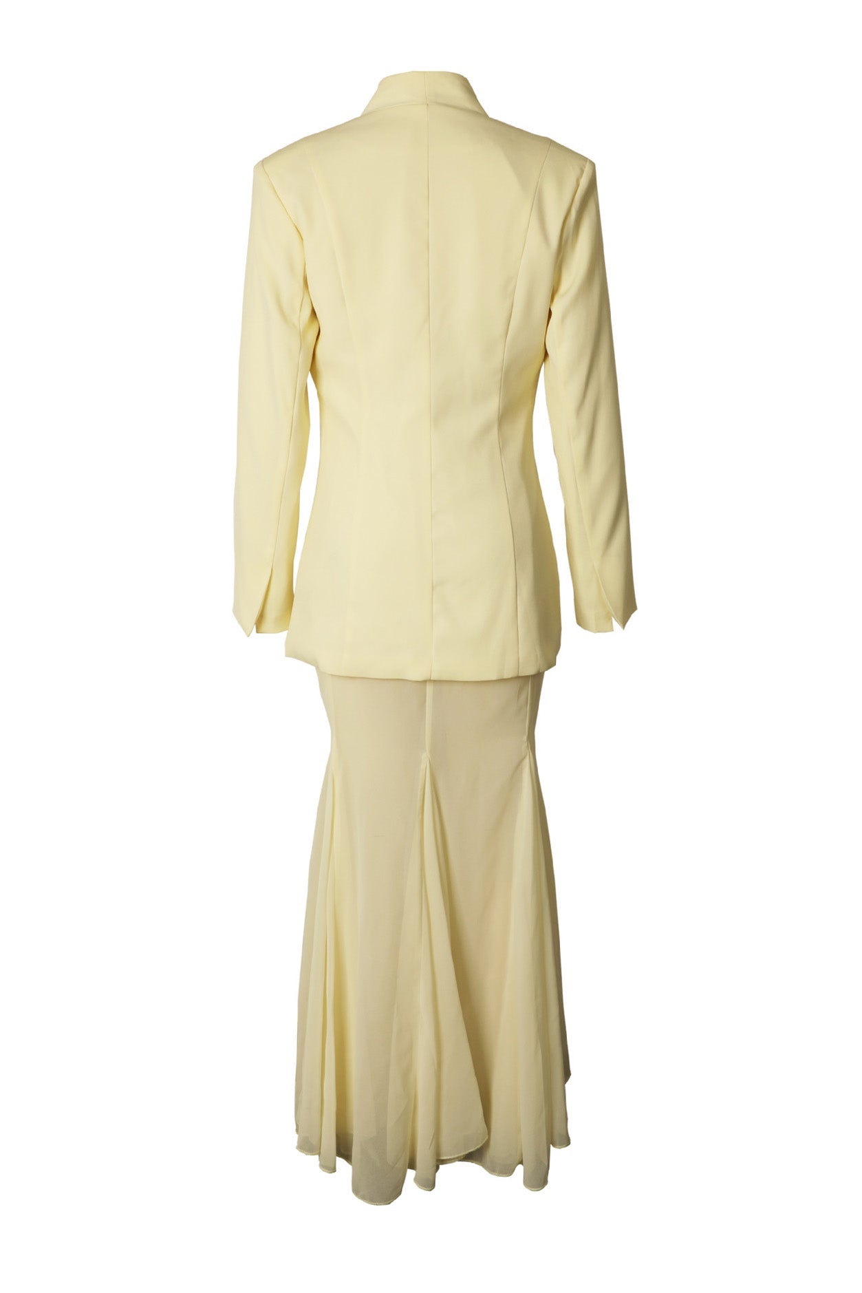 Collarless Blazer and Mesh Skirt Set Lavish Daily