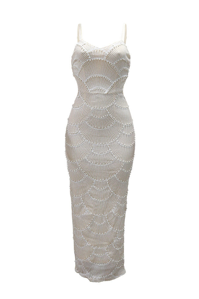 Pearl Sequin Maxi Dress Lavish Daily