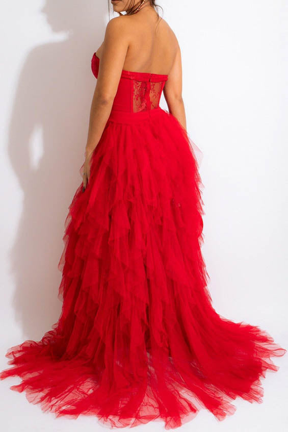 See Through Corset Maxi Dress Lavish Daily