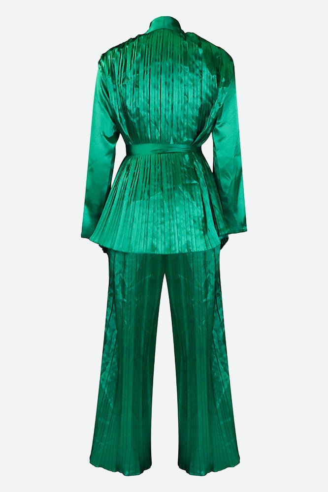 V Neck Long Sleeve Tops Wide Leg Pants Set Lavish Daily