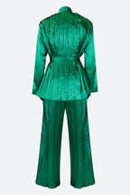 V Neck Long Sleeve Tops Wide Leg Pants Set Lavish Daily
