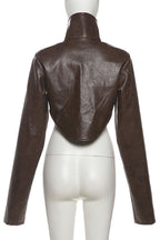 Cropped Faux Leather Jacket Lavish Daily