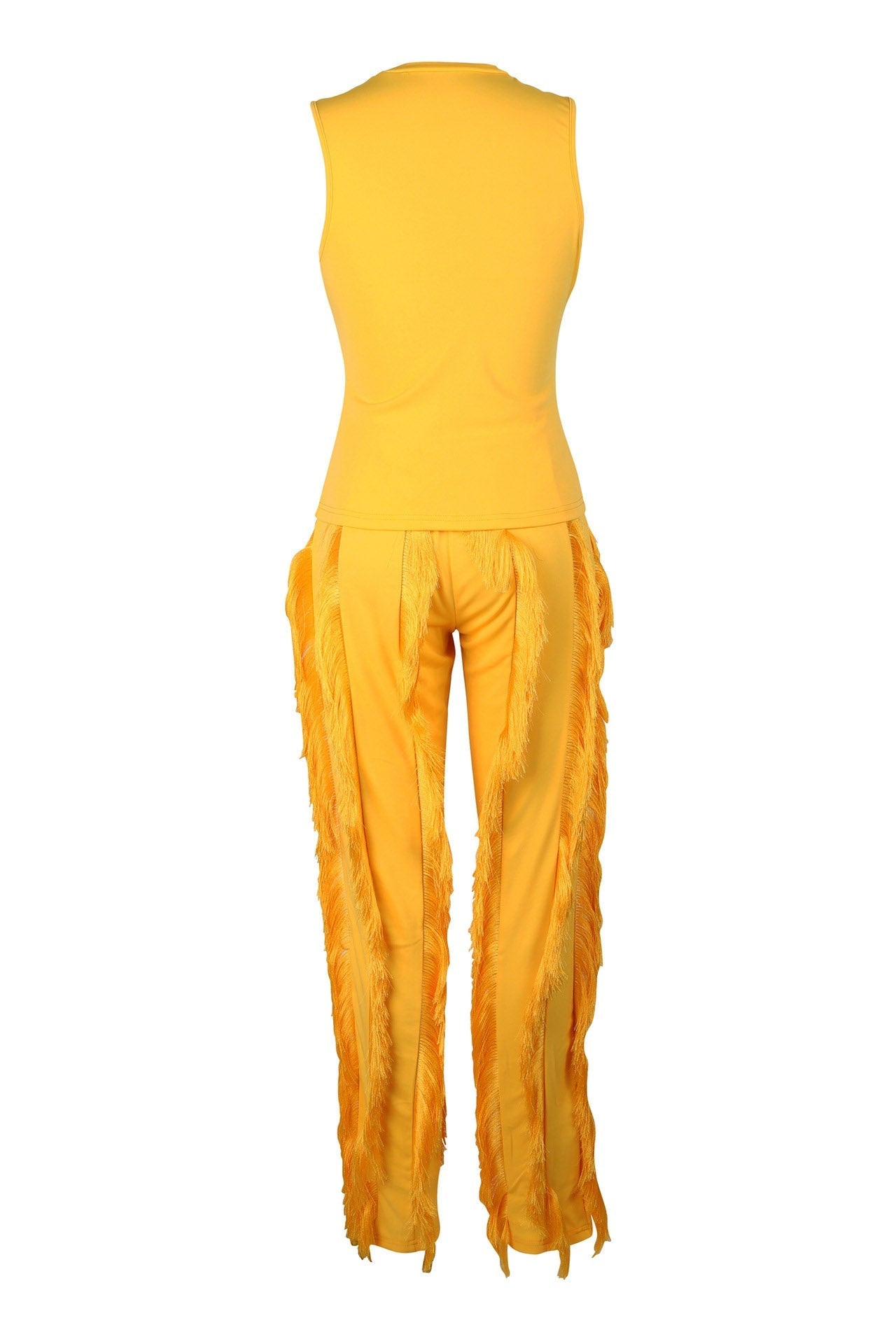 Fringe Pants Sleeveless Casual Two Piece Set Lavish Daily