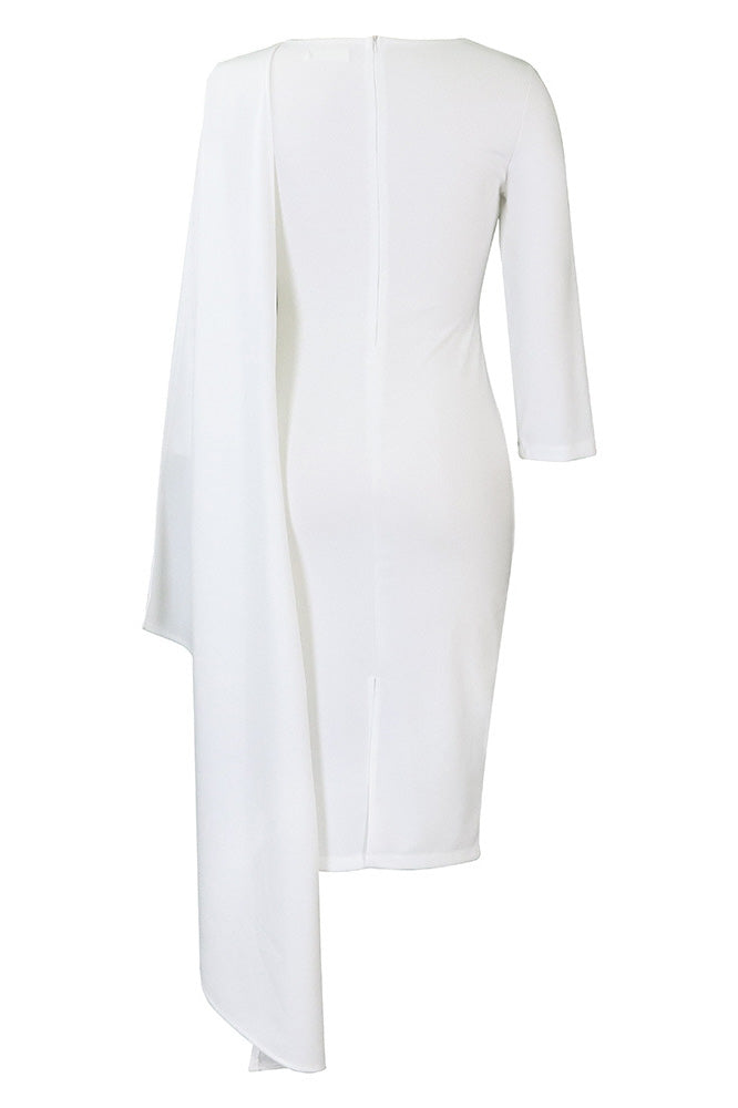 Elegant 3/4 Sleeve Cloak Bodycon Dress Lavish Daily