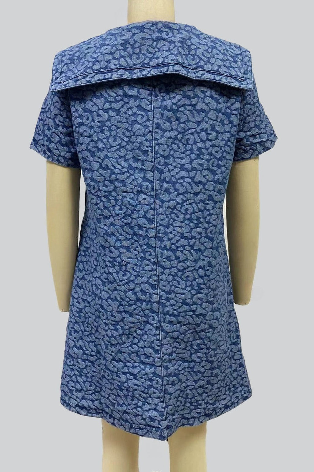 Casual Leopard Print Slimming Denim Dress LavishDaily