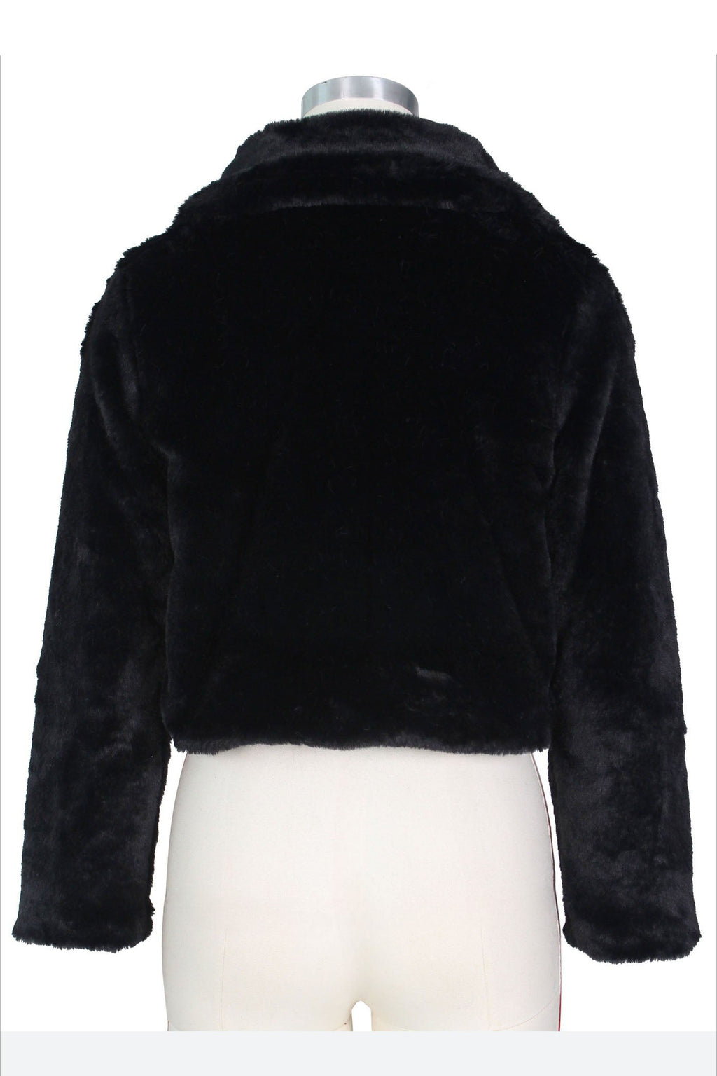 Faux Leather Lapel Short Jacket Lavish Daily