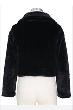 Faux Leather Lapel Short Jacket Lavish Daily