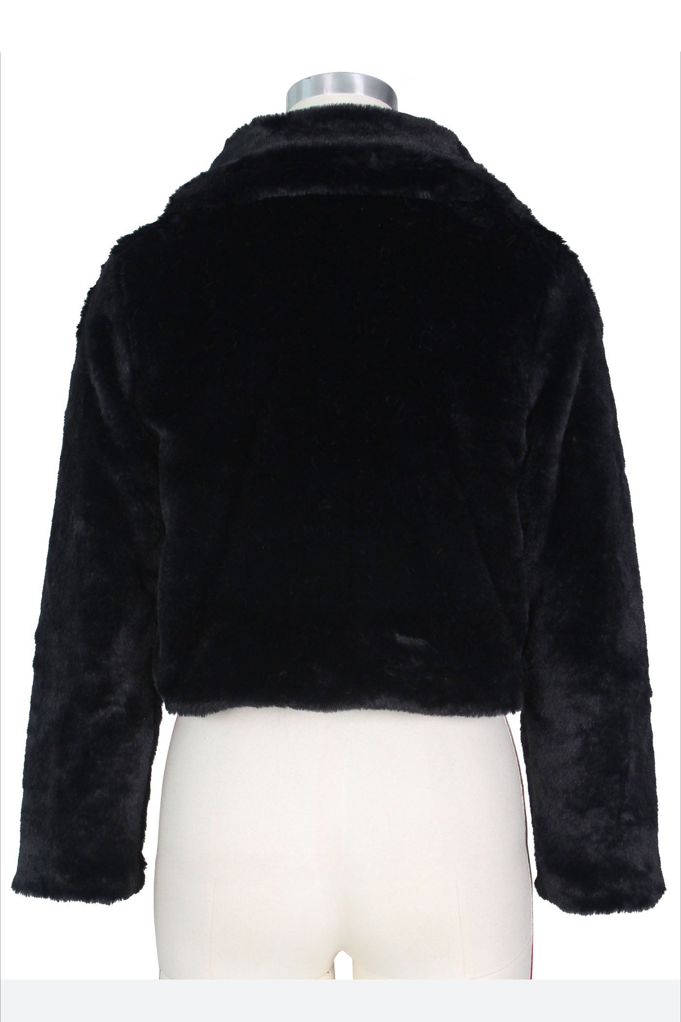 Faux Leather Lapel Short Jacket Lavish Daily