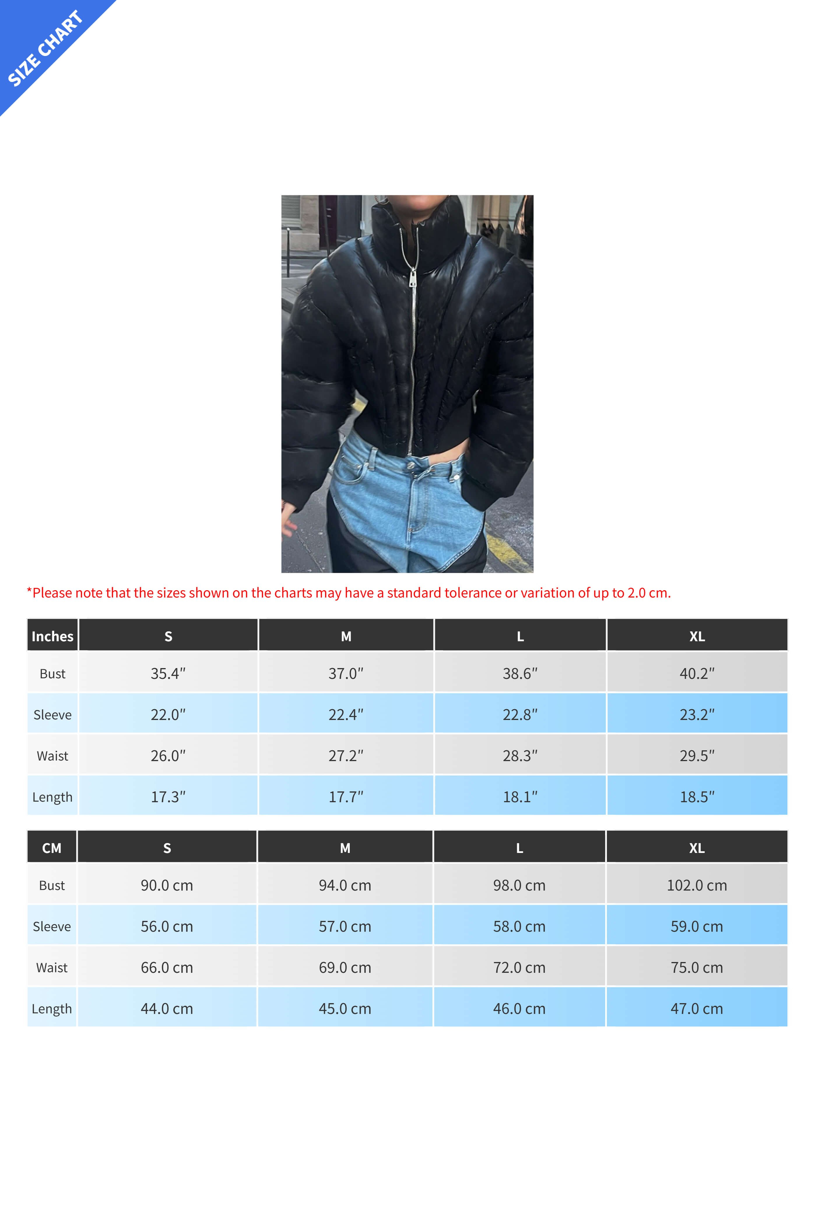 Diffraction Stitching Cropped Padded Jacket Lavish Daily