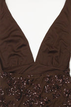 Halterneck Sequin Maxi Dress Lavish Daily