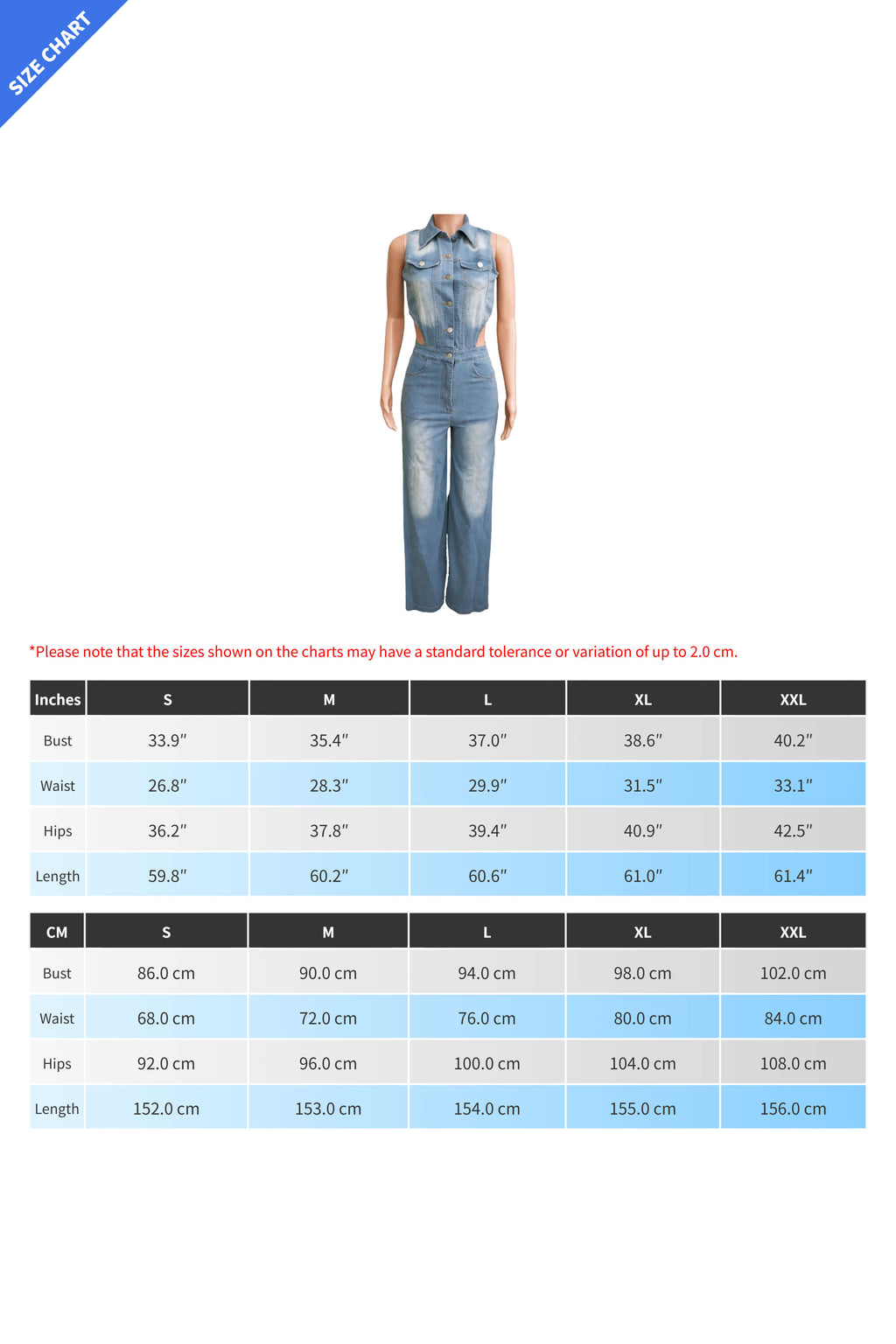 Sleeveless Cut Out Wide Leg Slit  Denim Jumpsuit Lavish Daily