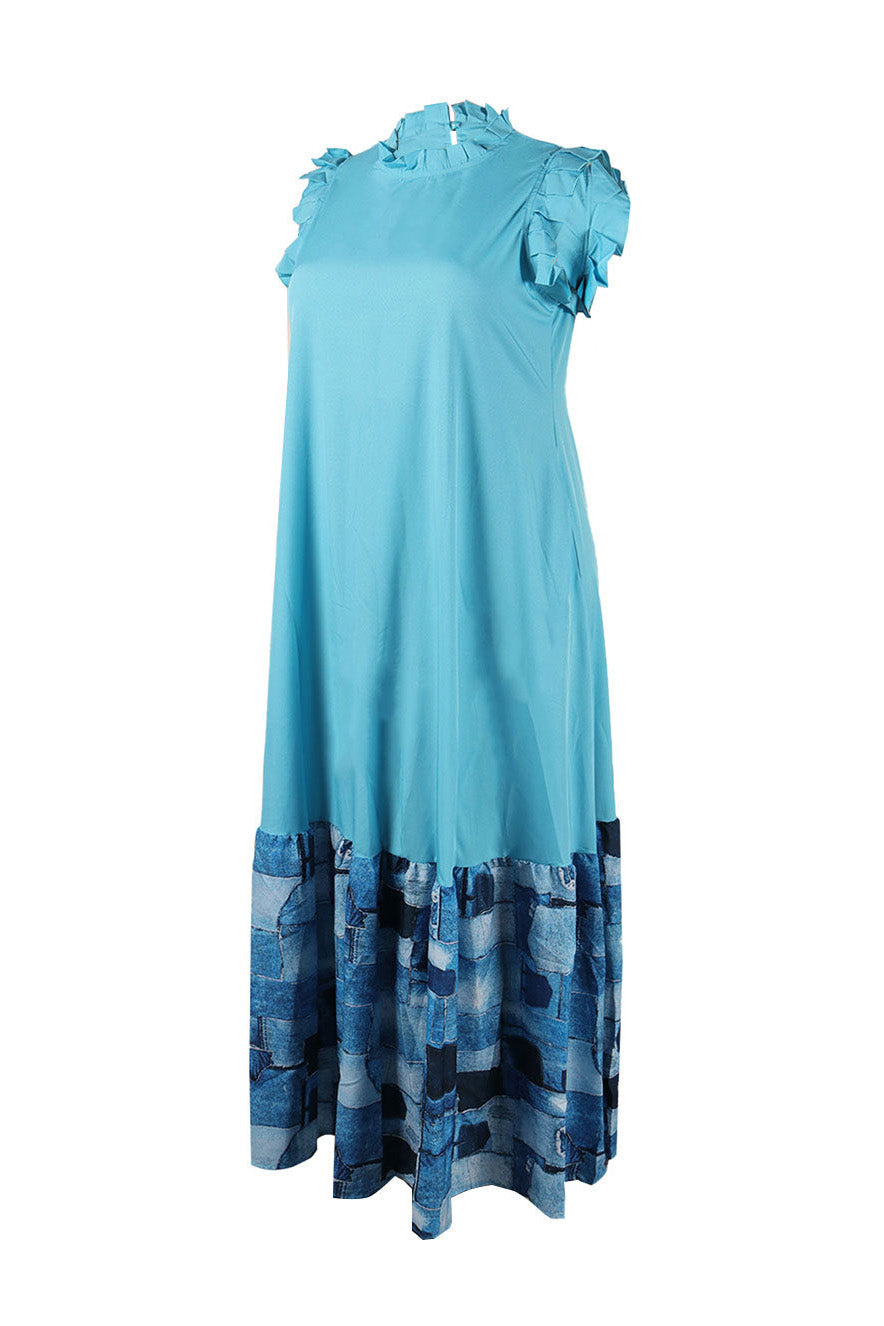 Maxi Dress With Ruffle Sleeve Lavish Daily