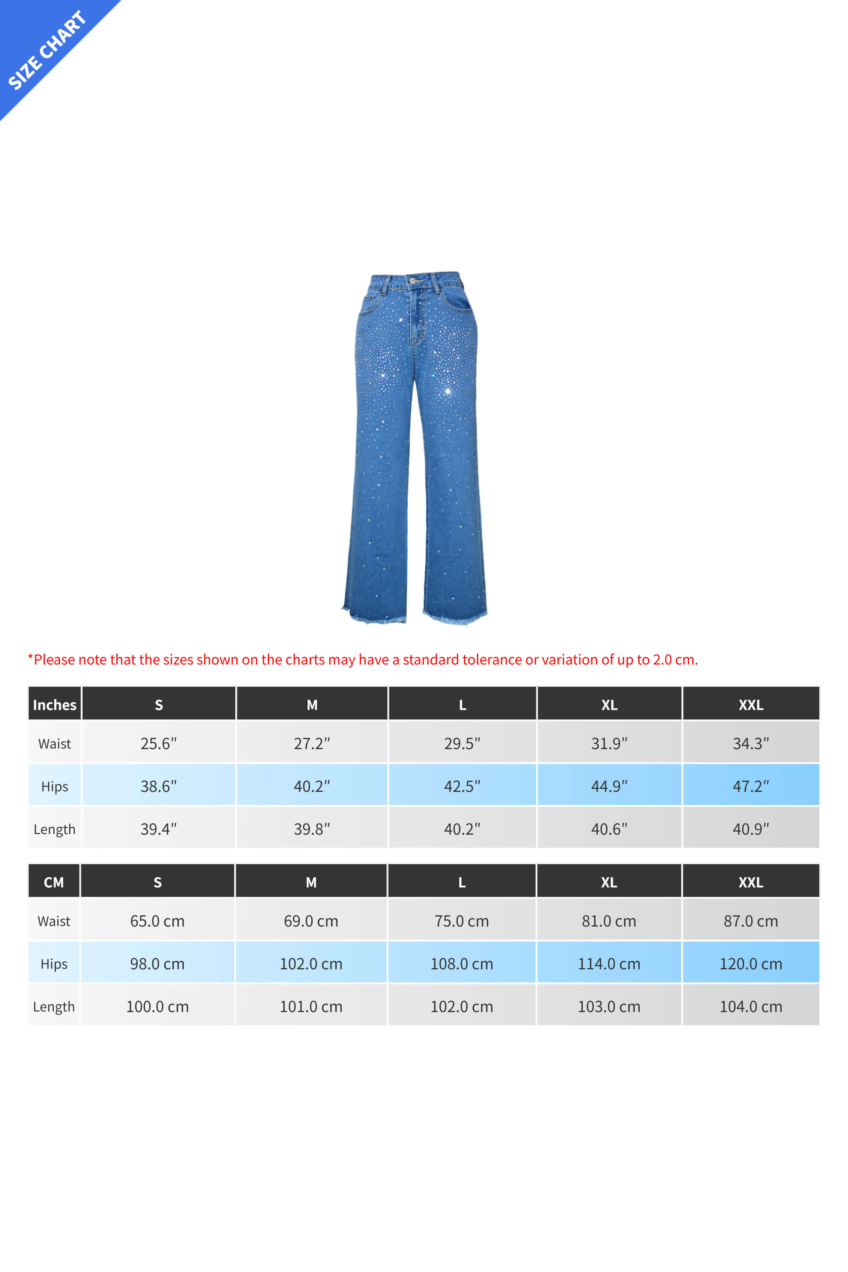 Blue Rhinestones Jeans Lavish Daily