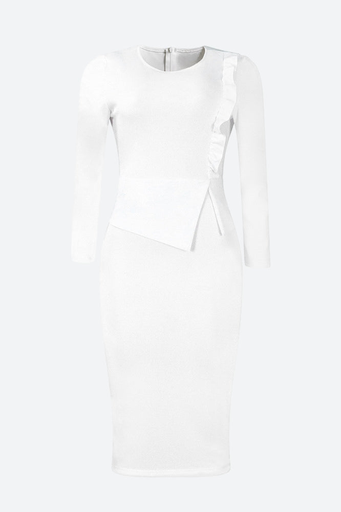 Bodycon Long Sleeve Midi Pencil Dress Lavish Daily