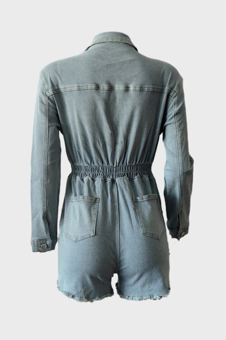Denim Romper Lavish Daily