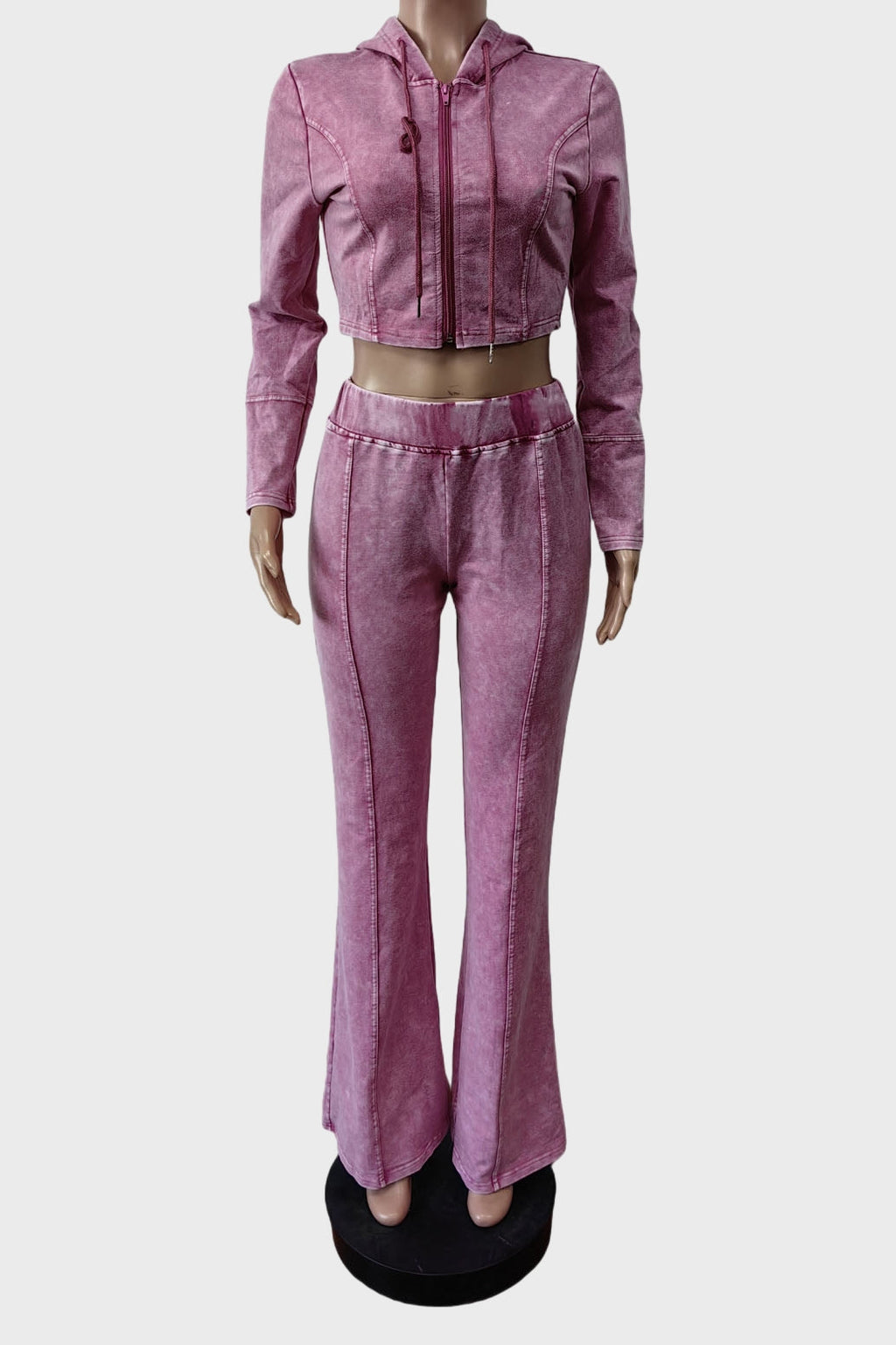 Washed Hoodie Flare Pants Set Lavish Daily