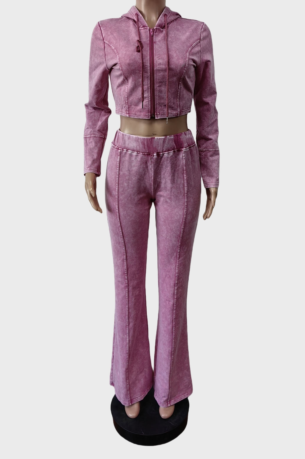 Washed Hoodie Flare Pants Set Lavish Daily