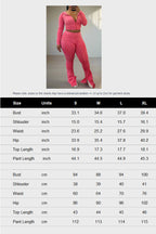 Washed Distressed Hooded Flare Pant Sets Lavish Daily