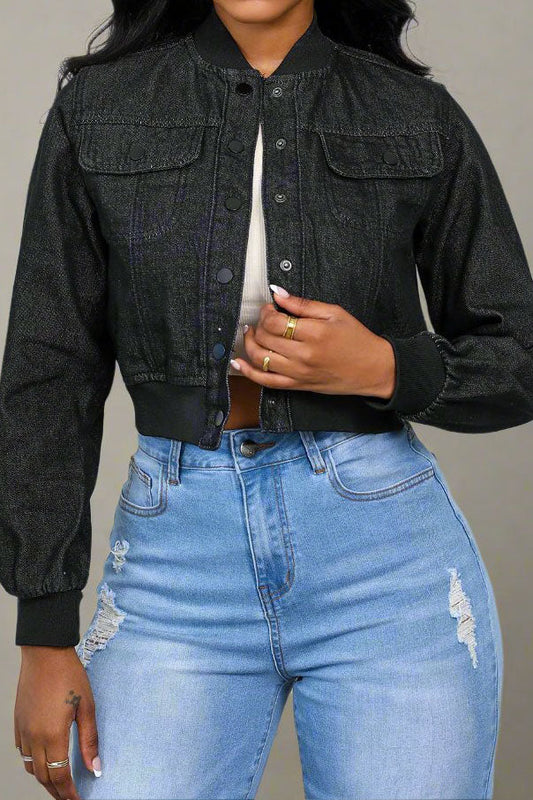 Cropped Denim Jacket Lavish Daily