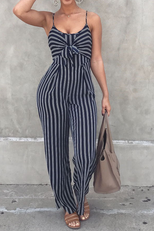 Stripe Jumpsuit Lavish Daily