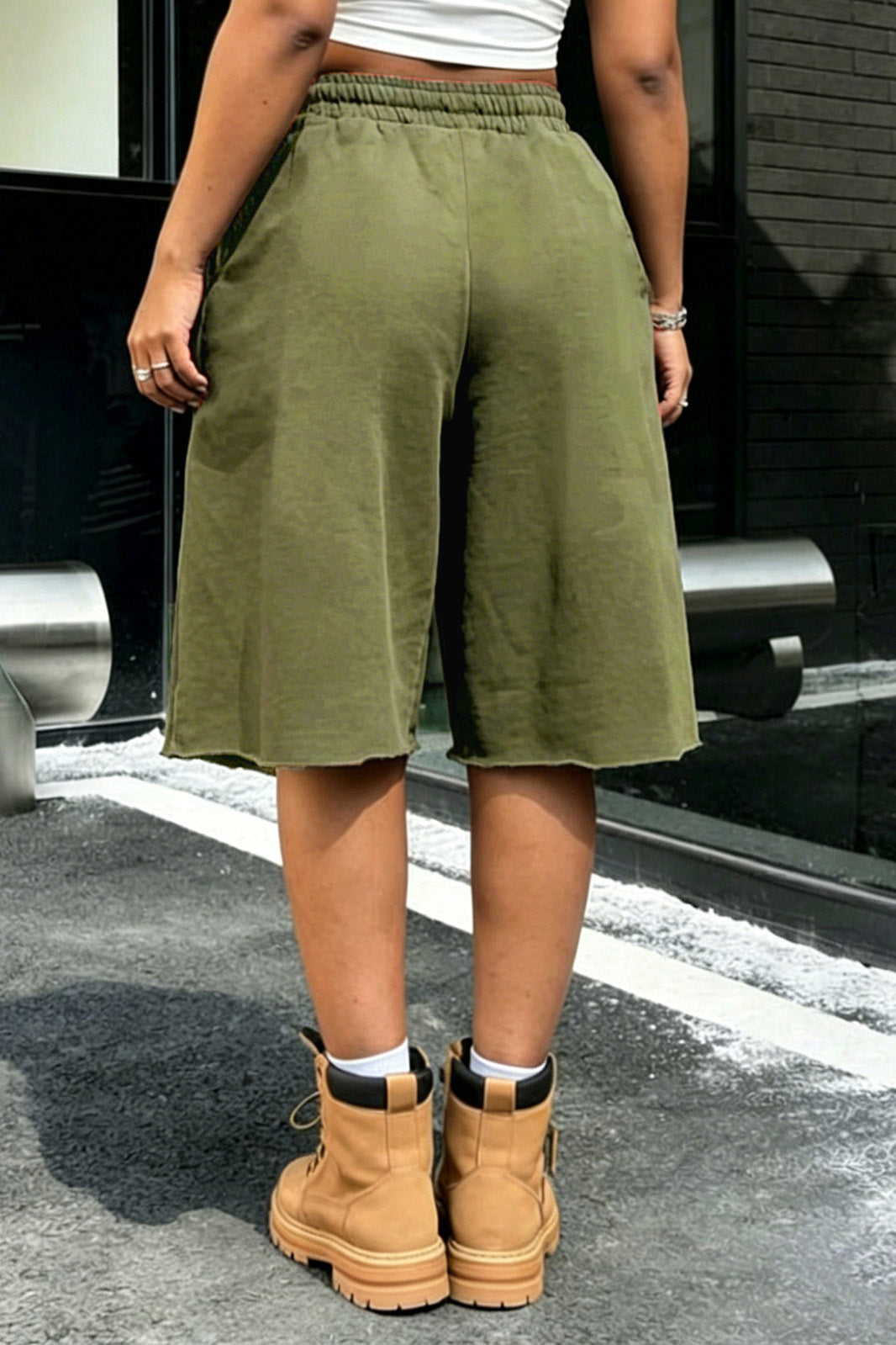 Vintage Wash Raw Hem Baggy Sweat Shorts Lavish Daily
