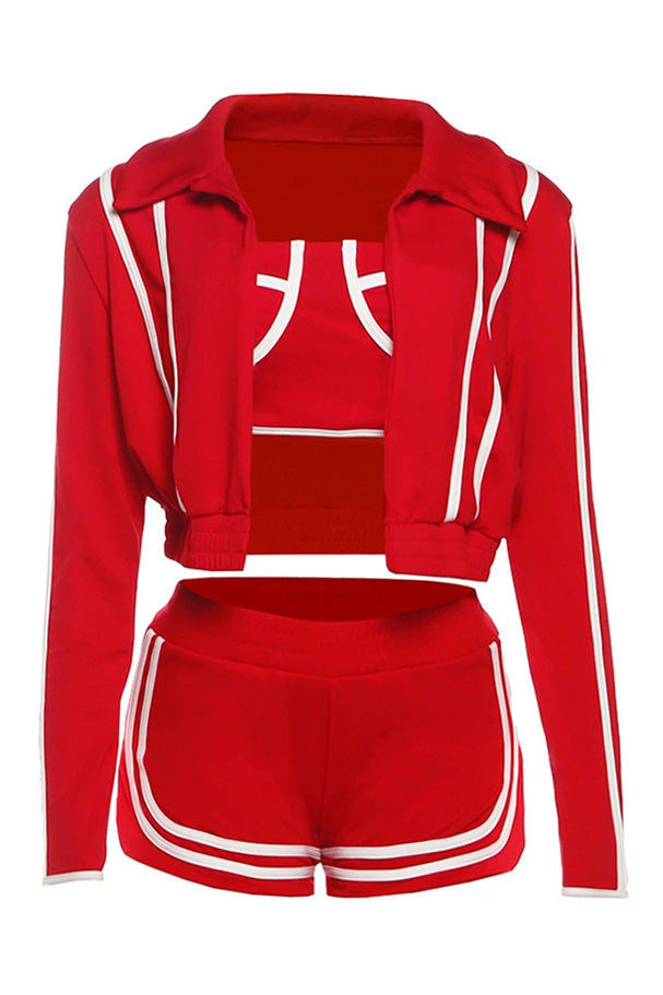 Sporty Contrast Trim 3-Piece Set Lavish Daily
