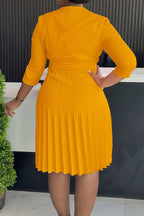 Elegant Pleated Midi Dress Lavish Daily