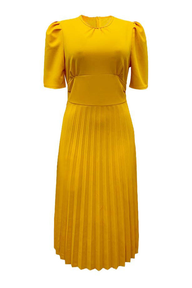 High Waist Pleated Dress Lavish Daily