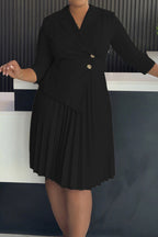 Elegant Pleated Midi Dress Lavish Daily