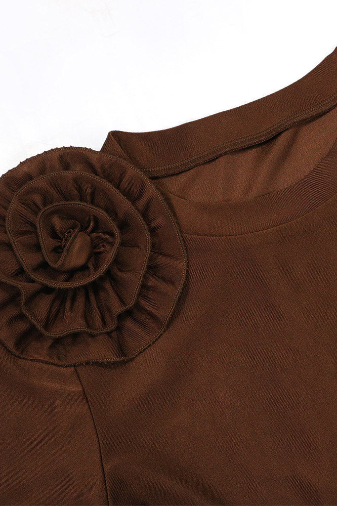 Ruched Split Skirt and Tee Two Piece Set Lavish Daily