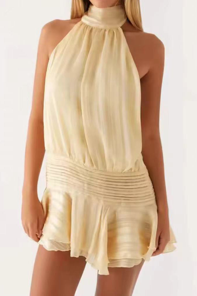 Tie Back Mini Dress Lavish Daily