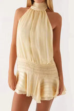 Tie Back Mini Dress Lavish Daily