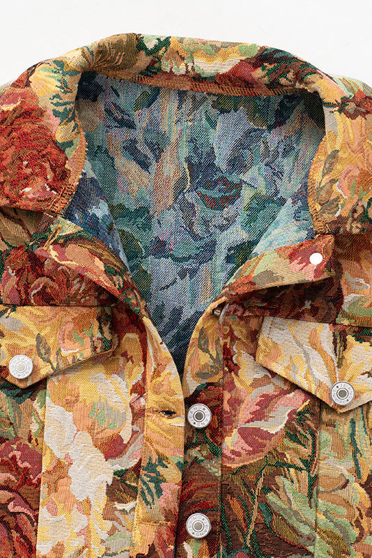 Floral Cropped Jacket Lavish Daily