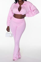 Casual High Waist Pants & Cardigan Set Lavish Daily