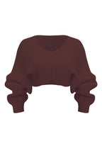 Knit V-Neck Long-Sleeve Top Lavish Daily