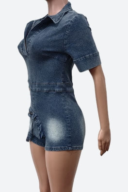 3D Pocket Stretch Romper Lavish Daily