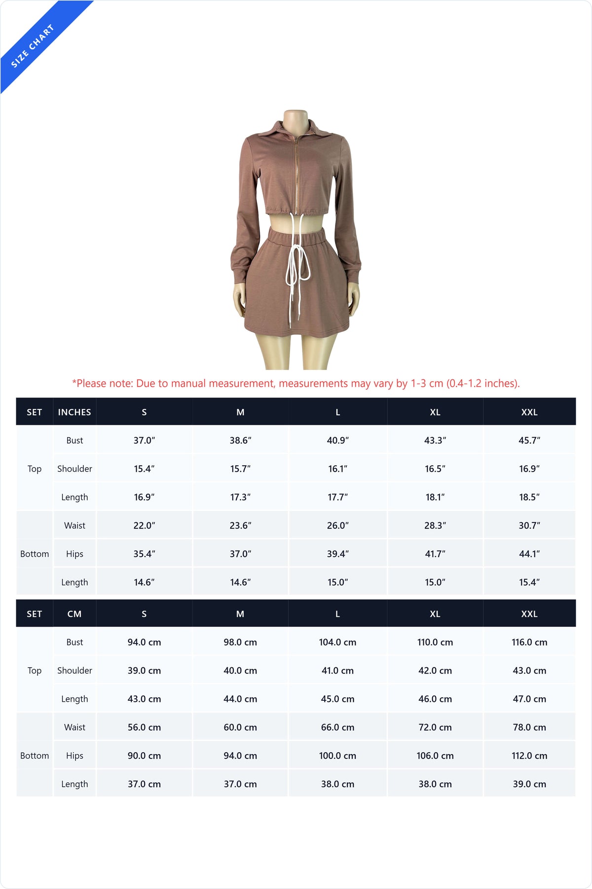 Zip-Up Drawstring Top & Mini Skort Two-Piece Set Lavish Daily