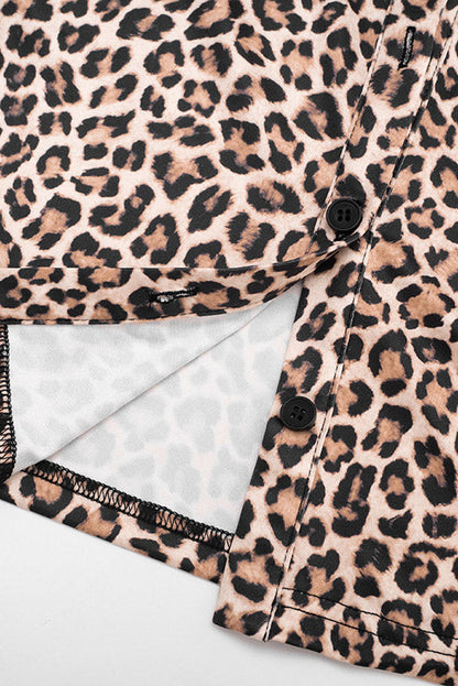 Leopard Crop Top, Cardigan & Capri Pants Set Lavish Daily