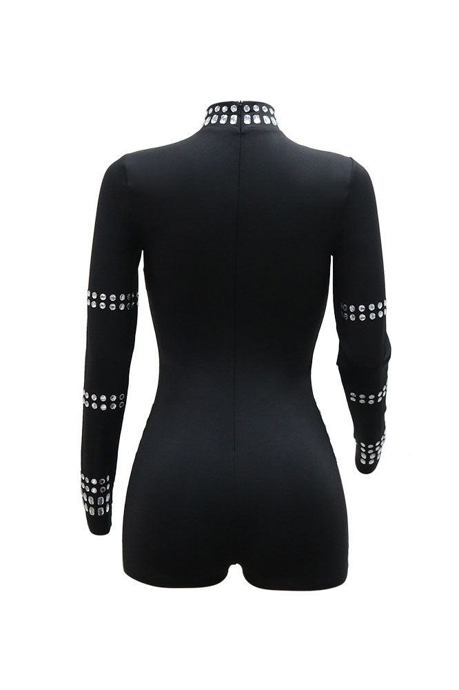Fashion Rhinestone Slim Romper Lavish Daily