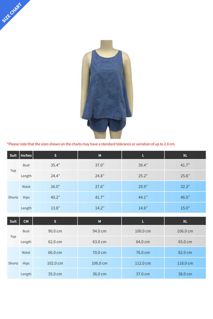 2-Piece Denim Babydoll Shorts Set LavishDaily