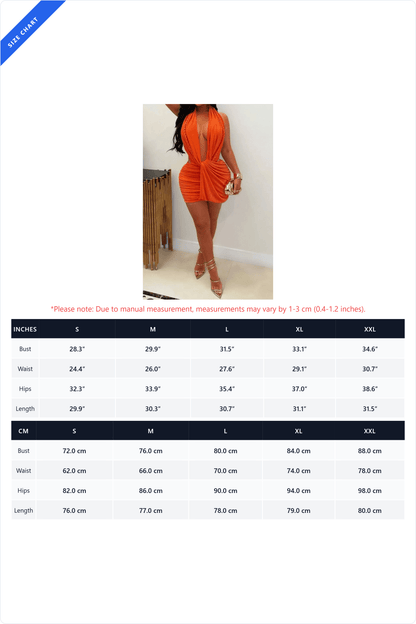 Plunging Halter Ruched Cutout Mini Dress Lavish Daily